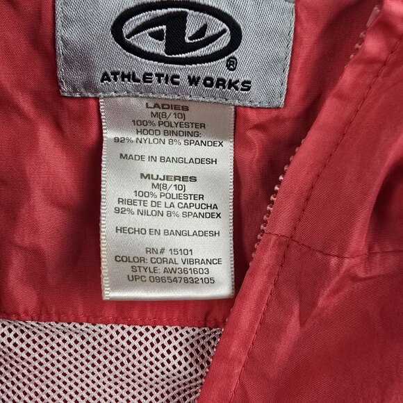 Athletic Works Womens Coral Zip-Up Lightweight Jacket Size M Polyester - Picture 7 of 10